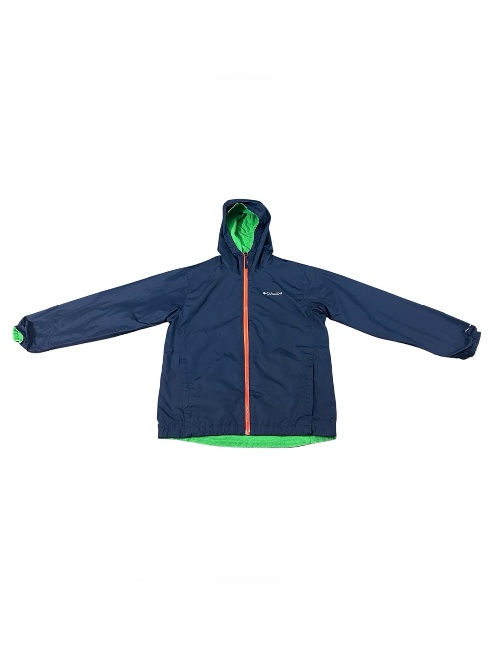 Columbia Omni-Shield Interchange Hooded Jacket Youth XL 14/16 Blue Green